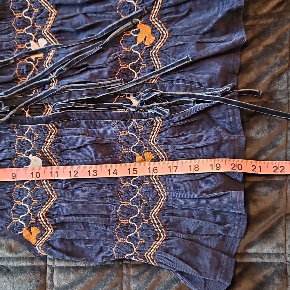 NWT! Free People Terra Smocked Maxi Skirt Set (M), Blue, Corduroy - Picture 13 of 16